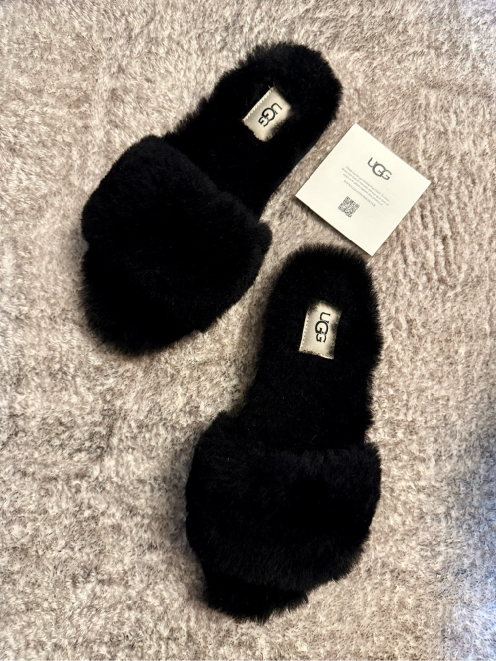 UGG Black W Fluff Slide II